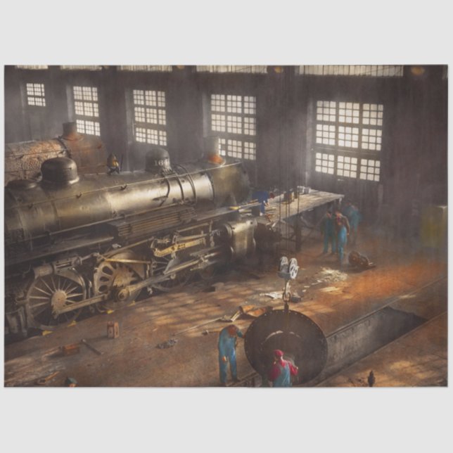 Papier Mousseline Train - Réparation - Troisième porte sur la droite (Recto)