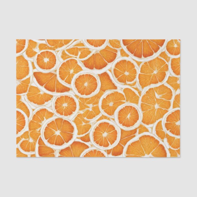 Papier Mousseline Tranches de fruits orange (Recto)