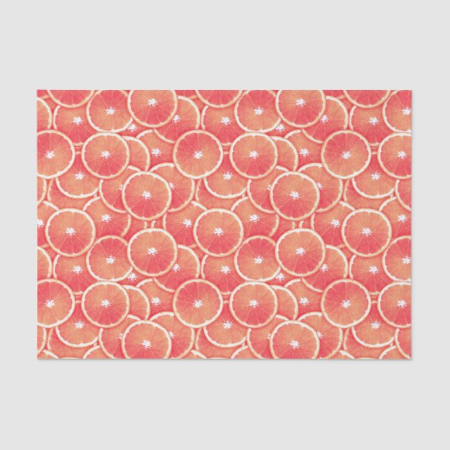 Papier Mousseline Tranches de pamplemousse rose (Recto)