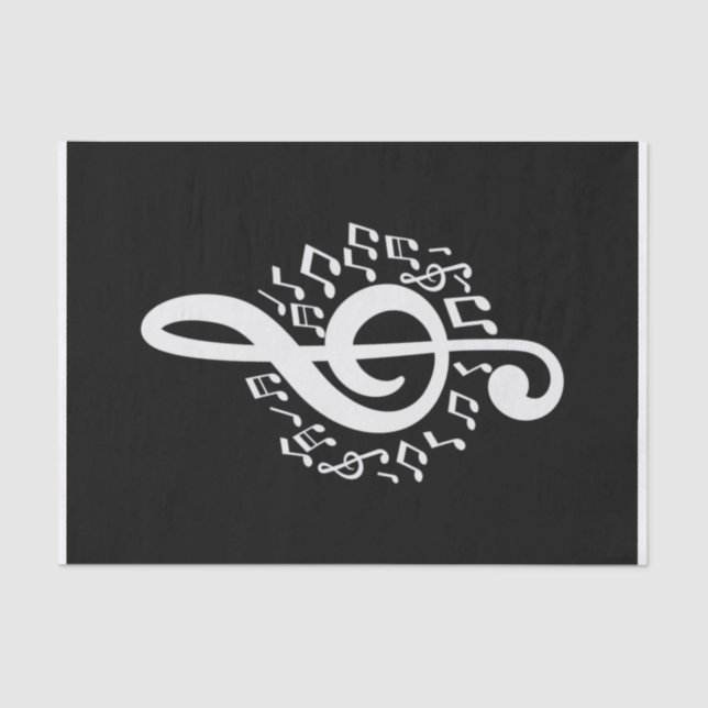 Papier Mousseline Tref Clef Tissu Papier Musique Dessin Découpage (Recto)