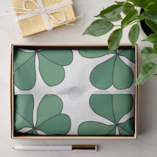 Papier Mousseline Trèfle Trèfle à Trois Feuilles Motif Vert Chanceux