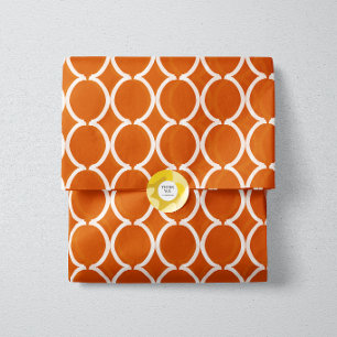 Papier Mousseline Treillis géométrique Ogee Orange Brûlé
