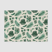 Trendy Tropical Foliage Vert Feuille Motif