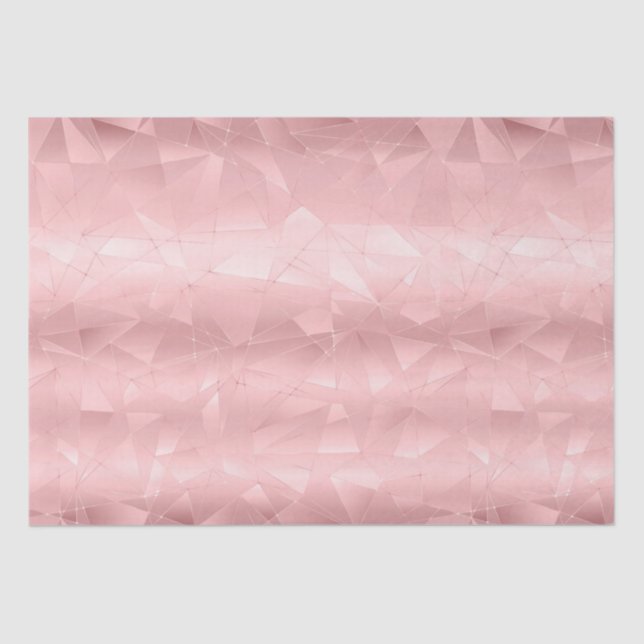 Papier Mousseline Triangle Géométrique Rose Glam Bling tendance élég (Recto)