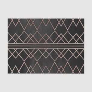 Papier Mousseline Triangles géométriques d'or rose chic et élégant