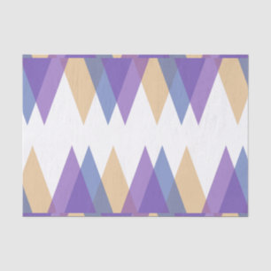 Papier Mousseline Triangles pourpre, bleu et jaune