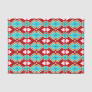Papier Mousseline Tribal rose Turquoise rouge vif Motif Découpage