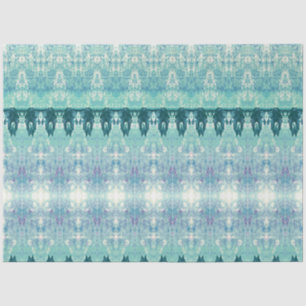 Papier Mousseline Tribal Western Turquoise vert Motif blanc taureau