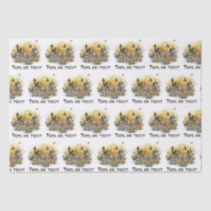 Papier Mousseline Trick or Treat Skeletons Witch White Halloween