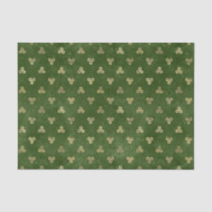 Papier Mousseline Triple spirale Celtique Vert Or