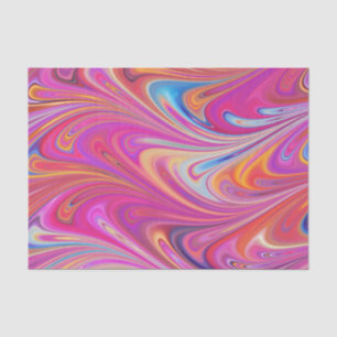 Papier Mousseline Trippy rose et orange design Tourbillonnant