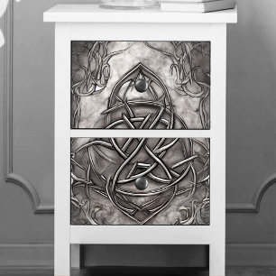 Papier Mousseline Triquetra Trinity Knot Silvery Pewter Faux Metal