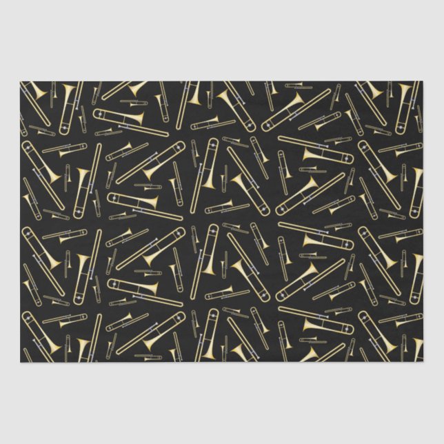 Papier Mousseline Trombone Musician Band Teacher Wrapper Paper (Recto)