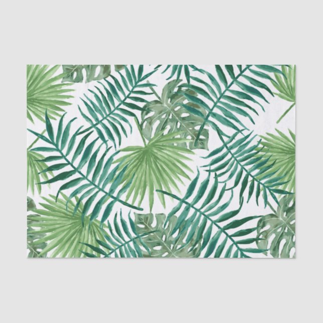 Papier Mousseline Tropical California Cadeaux été Palm Leaf Motif (Recto)