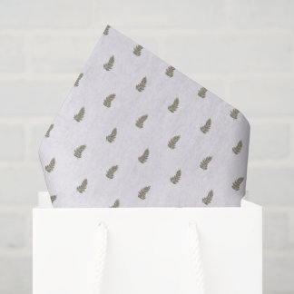 Papier Mousseline Tropical Christmas Sage Green White Palm Leaf