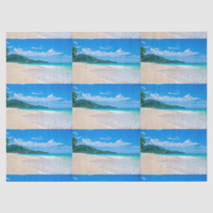 Papier Mousseline Tropical Destination Pittoresque Beach Motif photo