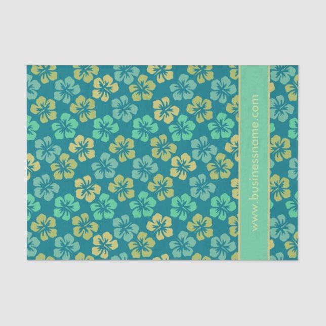 Papier Mousseline Tropical Hibiscus Flower Pattern Custom Text (Recto)