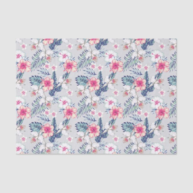 Papier Mousseline Tropical Orchid Floral (Recto)