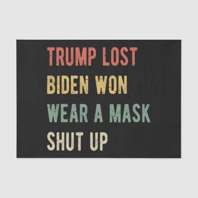 Papier Mousseline Trump Perdu Biden A Gagné Une Fermeture De Masque (Recto)