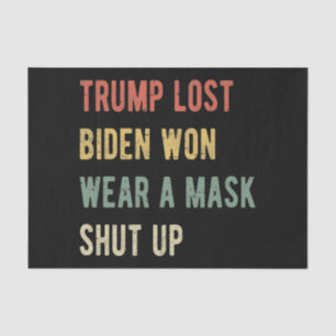 Papier Mousseline Trump Perdu, Biden Gagne Une Fermeture De Masque