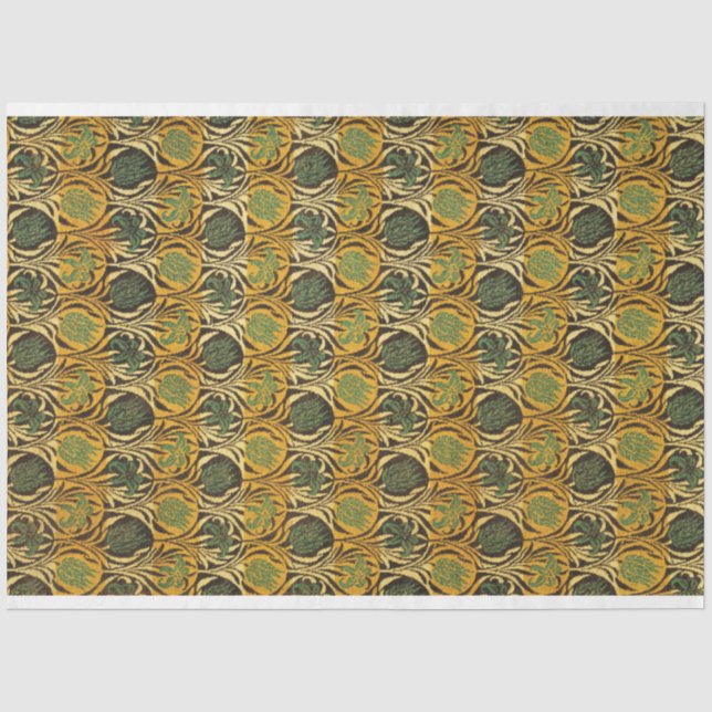 Papier Mousseline Tulip et Lily Motif (par William Morris) (Recto)