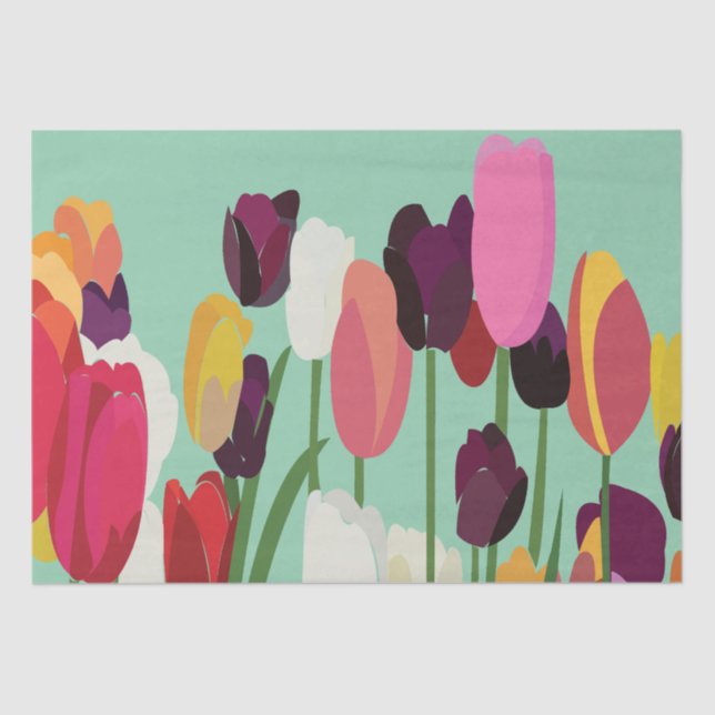 Papier Mousseline Tulipe Fleurs colorées Tulipe florale (Recto)