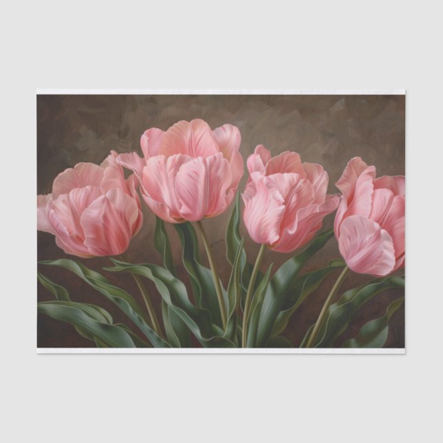 Papier Mousseline Tulipes dans une délicieuse page de découpage bota (Recto)