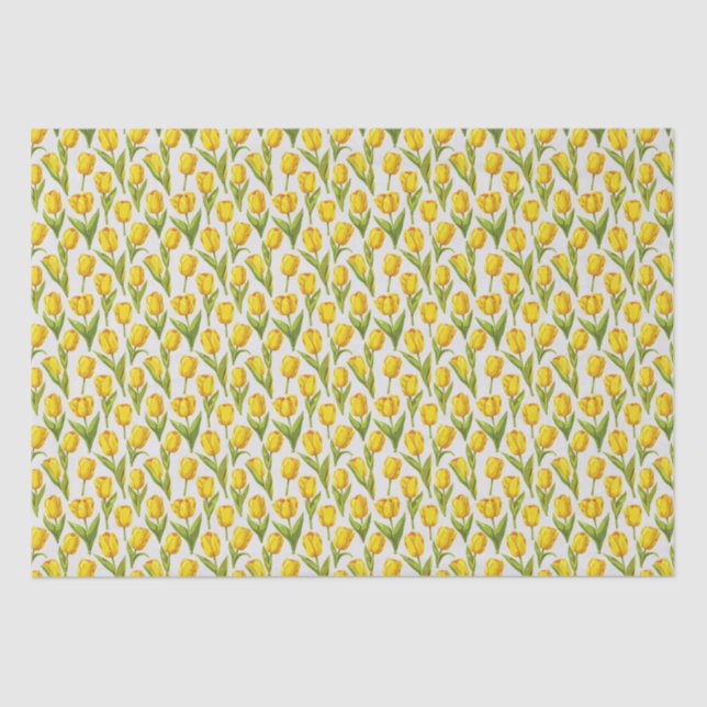 Papier Mousseline Tulipes jaunes (Recto)