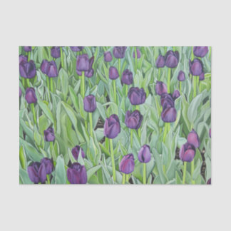 Papier Mousseline Tulipes pourpres