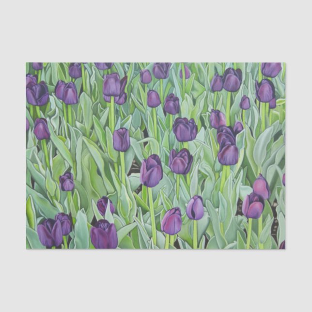Papier Mousseline Tulipes pourpres (Recto)