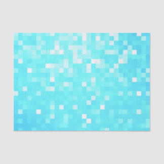 Papier Mousseline Turquoise Aqua Pixels Papier Tissu