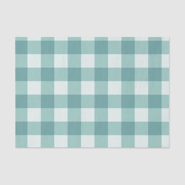 Papier Mousseline Turquoise bleu vert Tartan Plaid Motif Imprimer (Recto)