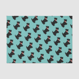 Papier Mousseline Turquoise écossais Terrier Black Scottie Dog Red S