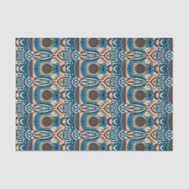 Papier Mousseline Turquoise Gold Sun Southwestern Art (Recto)
