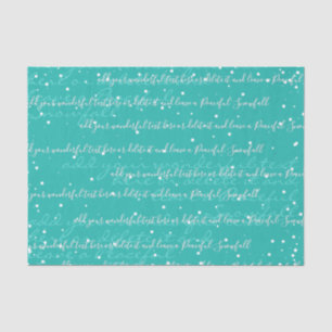 Papier Mousseline Turquoise Jour élégant du texte de script person