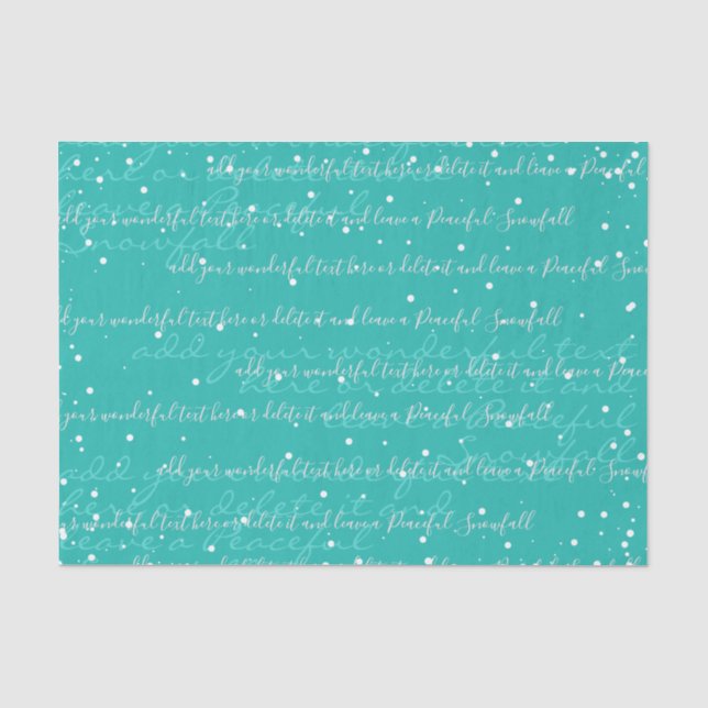 Papier Mousseline Turquoise | Jour élégant du texte de script person (Recto)
