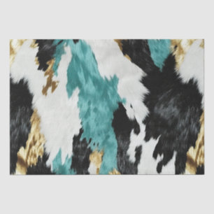 Papier Mousseline Turquoise Vert Or Noir Blanc
