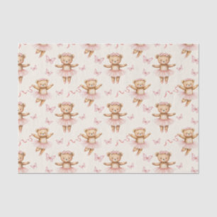 Papier Mousseline Tutus roses et papillons Nounours Ballerina