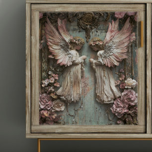 Papier Mousseline Twin Cherub Angels Découpage
