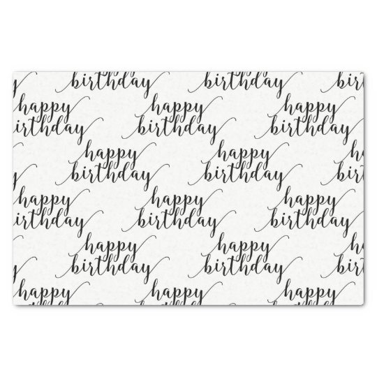 Papier Mousseline Type Noir Et Blanc Partie De Joyeux Anniversaire Zazzle Ca