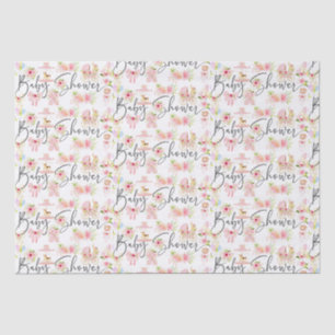 Papier Mousseline Typographie baby shower Symboles nouveau-nés Motif