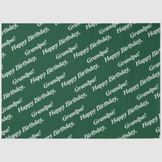 Papier Mousseline Typographie Chic Vert Joyeux Anniversaire, grand-p