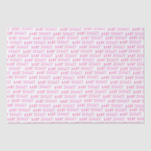 Papier Mousseline Typographie pour Baby Shower de Bébé Fille Rose Mi