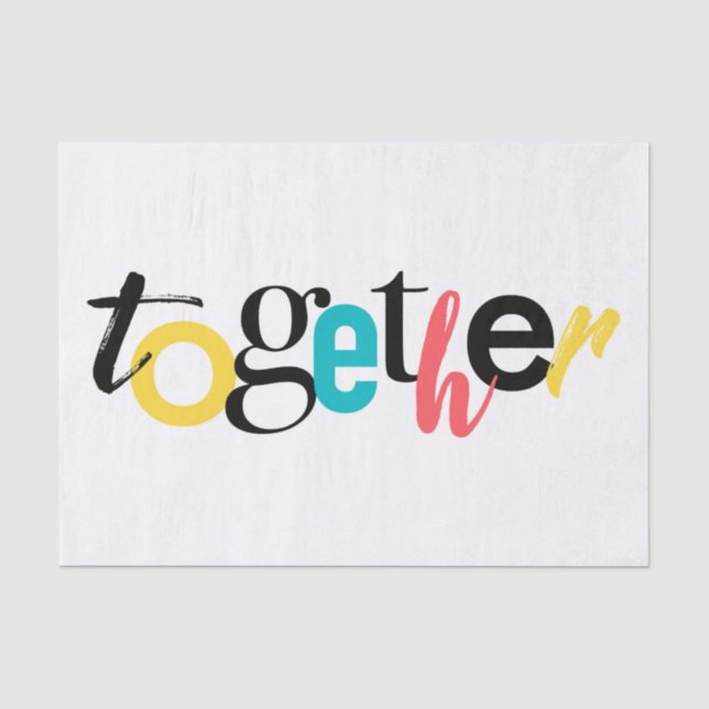 Papier Mousseline Typographie urbaine branchée et joyeuse de Togethe (Recto)