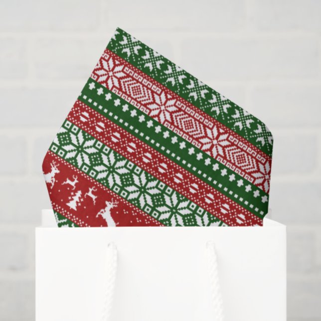 Papier Mousseline Ugly Sweater Christmas Tissue Paper (Sac cadeau)