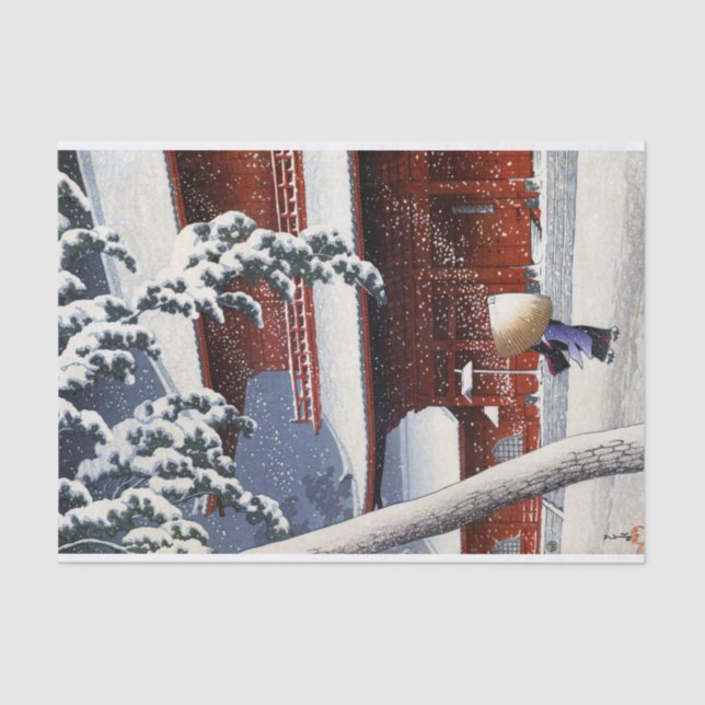 Papier Mousseline ukiyoe hasui n04 Temple Zōjō-ji à Shiba (Recto)