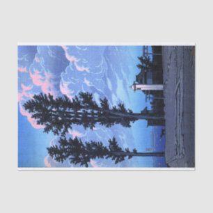 Papier Mousseline Ukiyoe hasui n14 Kanda Myojin Sanctuaire Precent