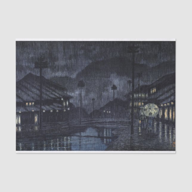 Papier Mousseline ukiyoe hasui n18 Kinosaki, Tajima (Recto)