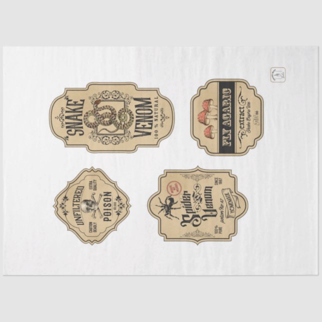 Papier Mousseline Un apothecaire et potion Étiquette série Design 18 (Recto)