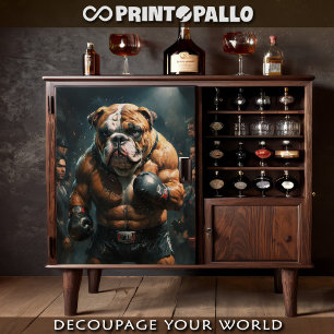Papier Mousseline Un boxeur bouledogue anglais 